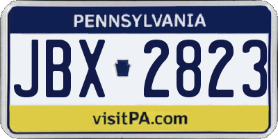 PA license plate JBX2823