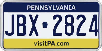 PA license plate JBX2824