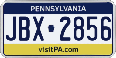 PA license plate JBX2856