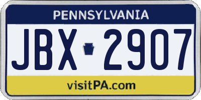 PA license plate JBX2907