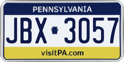 PA license plate JBX3057