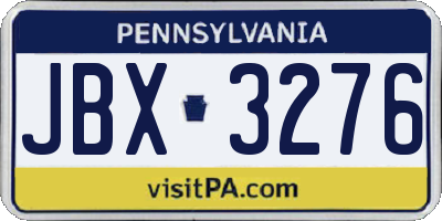 PA license plate JBX3276