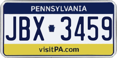 PA license plate JBX3459