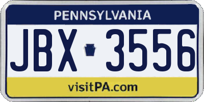 PA license plate JBX3556