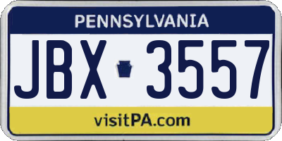 PA license plate JBX3557