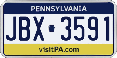 PA license plate JBX3591