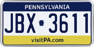 PA license plate JBX3611