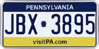 PA license plate JBX3895