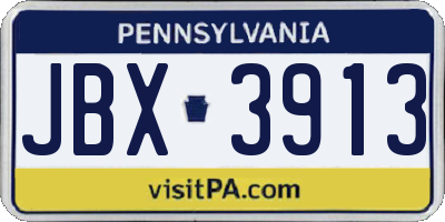 PA license plate JBX3913