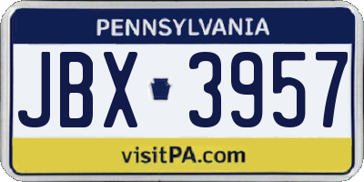 PA license plate JBX3957