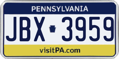 PA license plate JBX3959
