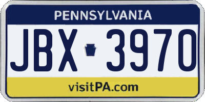 PA license plate JBX3970