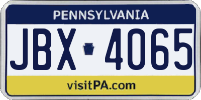 PA license plate JBX4065