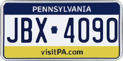 PA license plate JBX4090