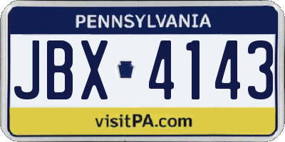 PA license plate JBX4143