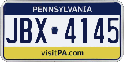 PA license plate JBX4145