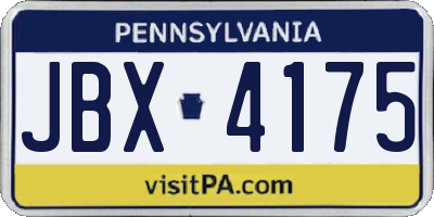 PA license plate JBX4175
