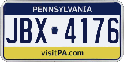 PA license plate JBX4176