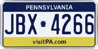 PA license plate JBX4266