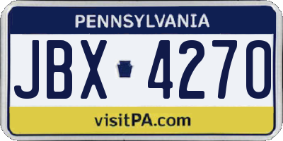 PA license plate JBX4270