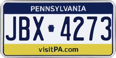PA license plate JBX4273