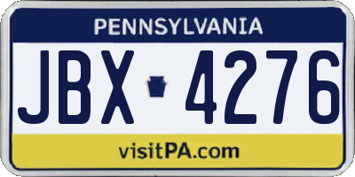PA license plate JBX4276