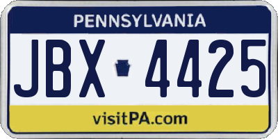 PA license plate JBX4425