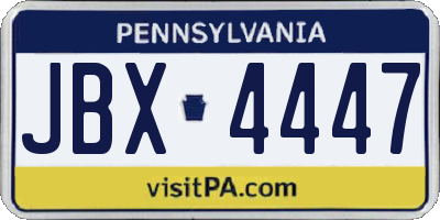 PA license plate JBX4447