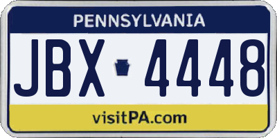 PA license plate JBX4448