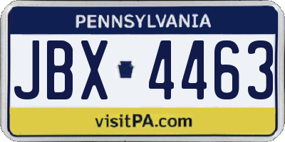 PA license plate JBX4463