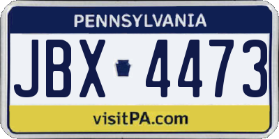 PA license plate JBX4473