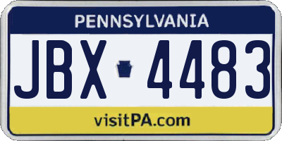 PA license plate JBX4483