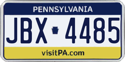 PA license plate JBX4485