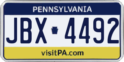 PA license plate JBX4492
