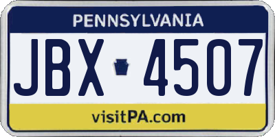 PA license plate JBX4507