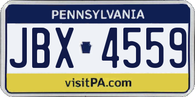 PA license plate JBX4559