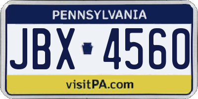 PA license plate JBX4560