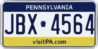 PA license plate JBX4564