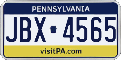 PA license plate JBX4565