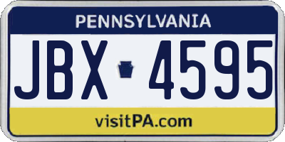 PA license plate JBX4595