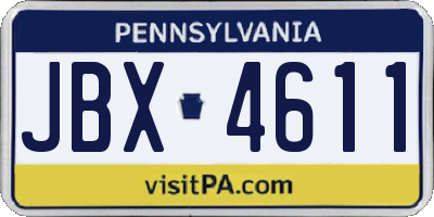 PA license plate JBX4611