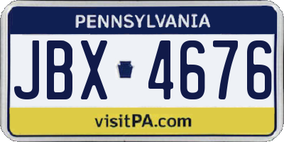 PA license plate JBX4676