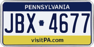 PA license plate JBX4677