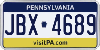 PA license plate JBX4689
