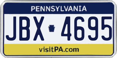 PA license plate JBX4695