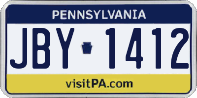 PA license plate JBY1412