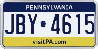 PA license plate JBY4615