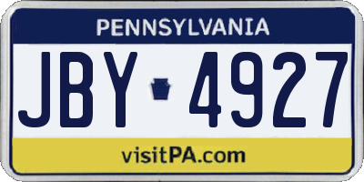 PA license plate JBY4927