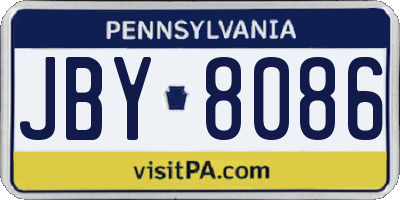 PA license plate JBY8086