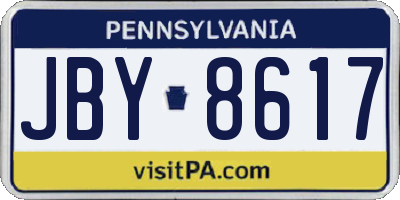 PA license plate JBY8617